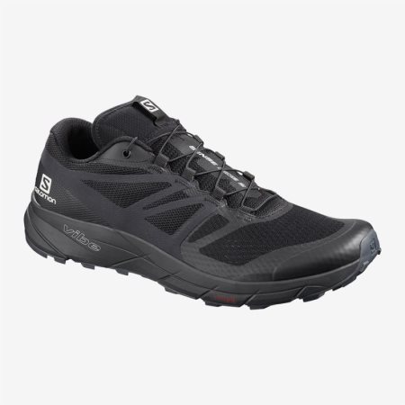 Salomon SENSE RIDE 2 Mens Running Shoes Black UK GYTF